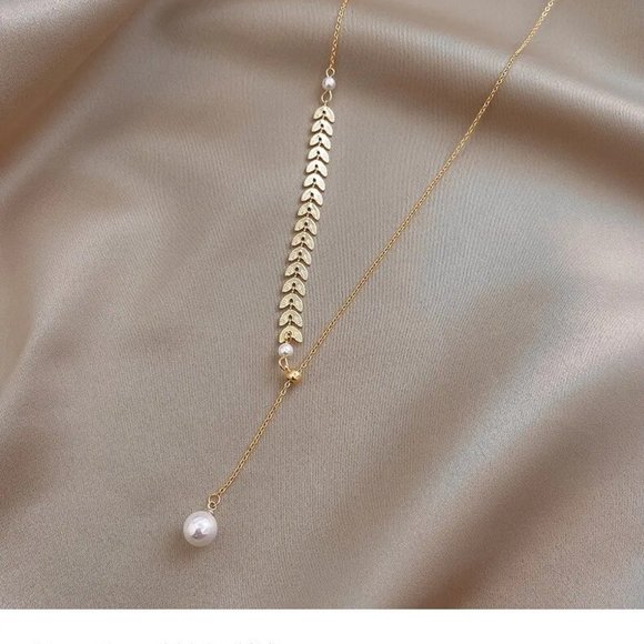 New Retro Wheat Leaf Clavicle Chain Sexy Sling Necklace - Picture 3 of 8